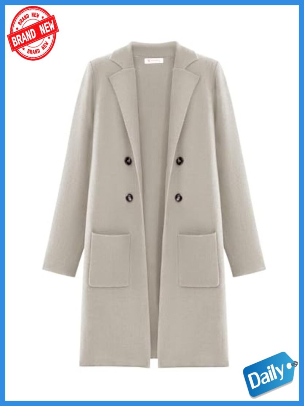 Knit Cardigan Sweater Coat for Women Long Sleeve Open Front with Pockets